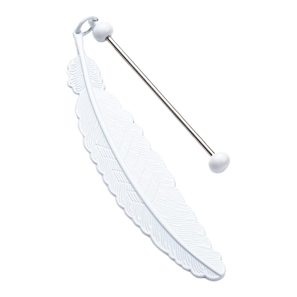Feather Bookmarks Beadable Book Mark Metal Feather Book Page Holder for Book Lover Reader Teacher Student Gift