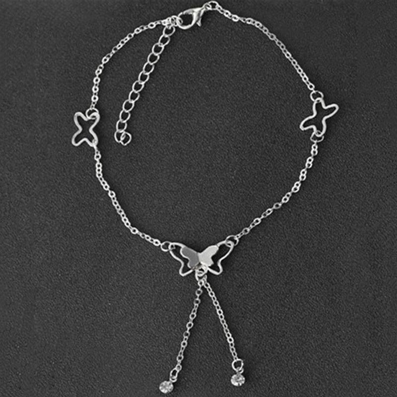 Простота, богемные полые ножные браслеты с бабочками для женщин и девочек, регулируемый браслет на щиколотке, летняя пляжная цепочка для ног, ювелирные изделия