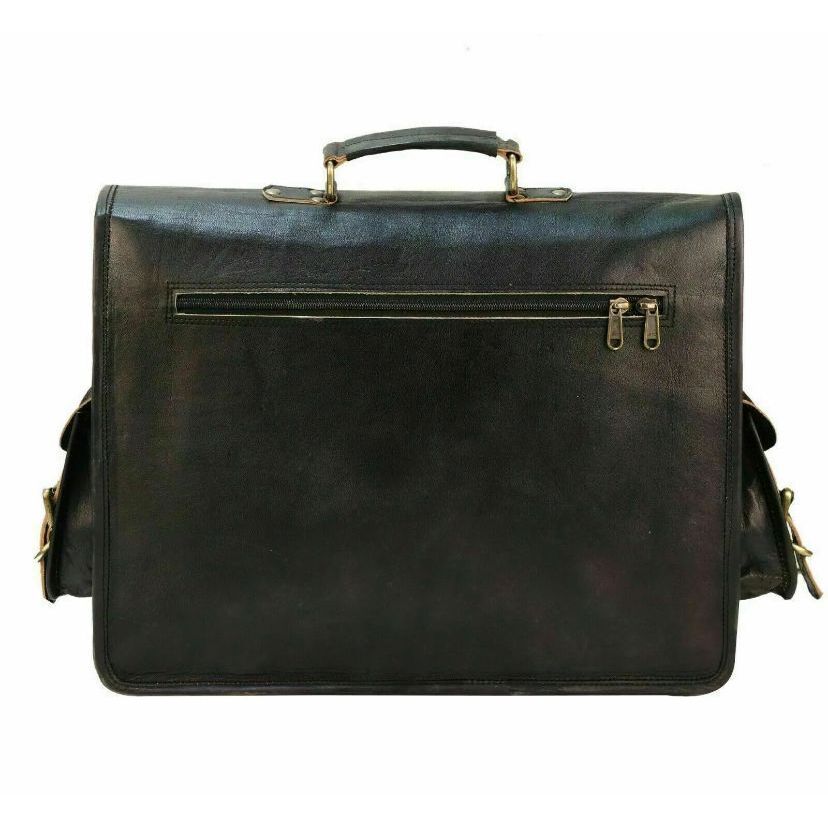 Кожаный портфель для ноутбука Goat Messenger, мужской портфель через плечо, винтажный черный, новый, настоящий