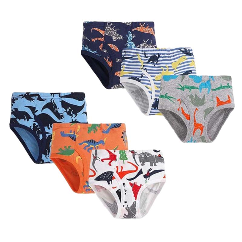 Нижнее белье с принтом для мальчиков, трусы, 6 шт.