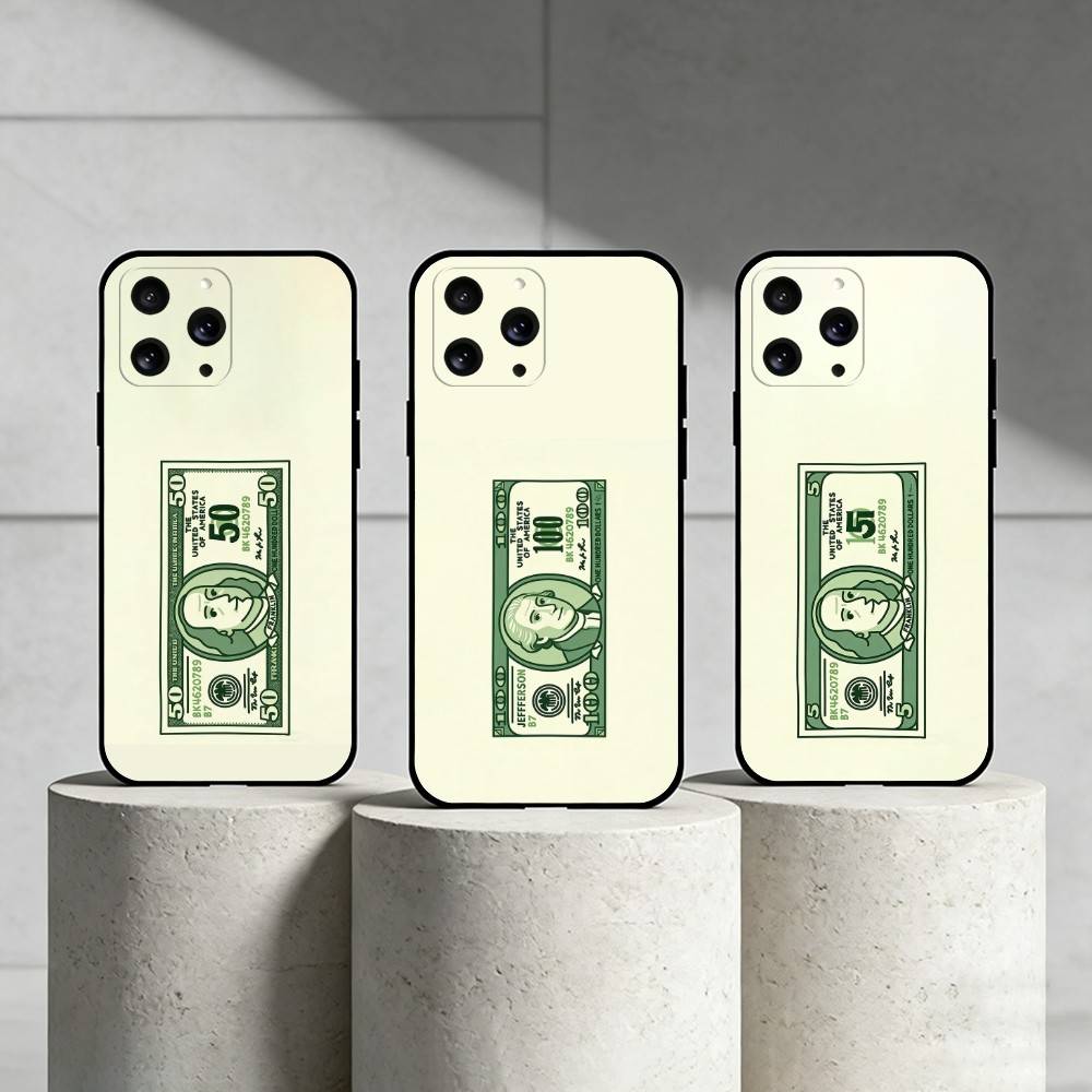 Чехол для телефона Vector Banknote версия Q-Q для iPhone 17,16,15,14,13,12,11 Plus,Pro Max,SE4 Мягкий силиконовый черный чехол