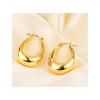 [Petit-Germe] Petit Gelme Hoop Earrings Compatible with Metal Allergies Stainless 316L Drop Hollow Gold Color P1015