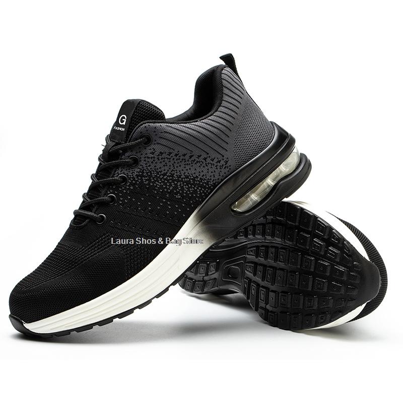 Модные рабочие защитные ботинки на воздушной подушке, мужская рабочая обувь со стальным носком, устойчивая к проколам, неразрушаемая защитная обувь, рабочие кроссовки, большой размер 48