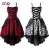 Lady Vintage Lace Layered Dip Hem Sleeveless Bandage Corset Dress