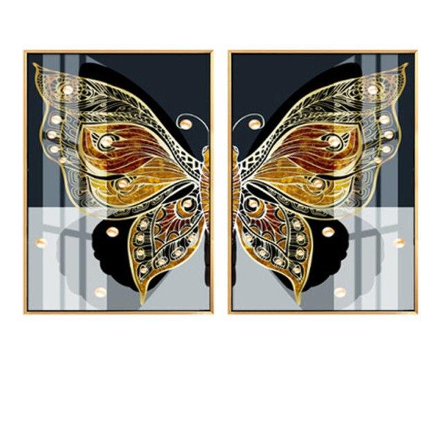 Яркий цвет крылья бабочки скандинавский скандинавский холст хлопок картина Золотая бабочка ретро комната декоративный настенный постер