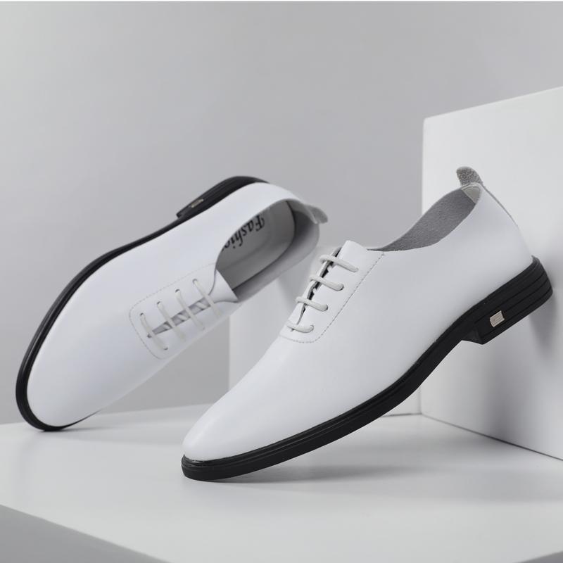 Белые мужские туфли из натуральной кожи, повседневная обувь, новые классические мужские туфли для свадьбы, простые оксфорды, удобные мокасины на плоской подошве