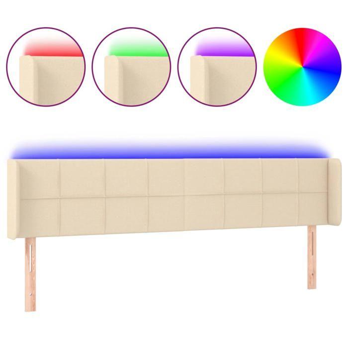 VidaXL LED Headboard Bedroom Furniture Double Bed Accessory Head of Bed Frame Interior Cream 3123247