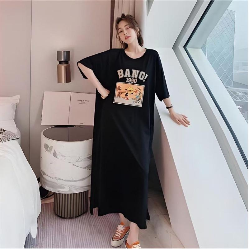 Женское платье длиной до колена, летнее свободное платье-футболка с короткими рукавами, омолаживающее прямое платье