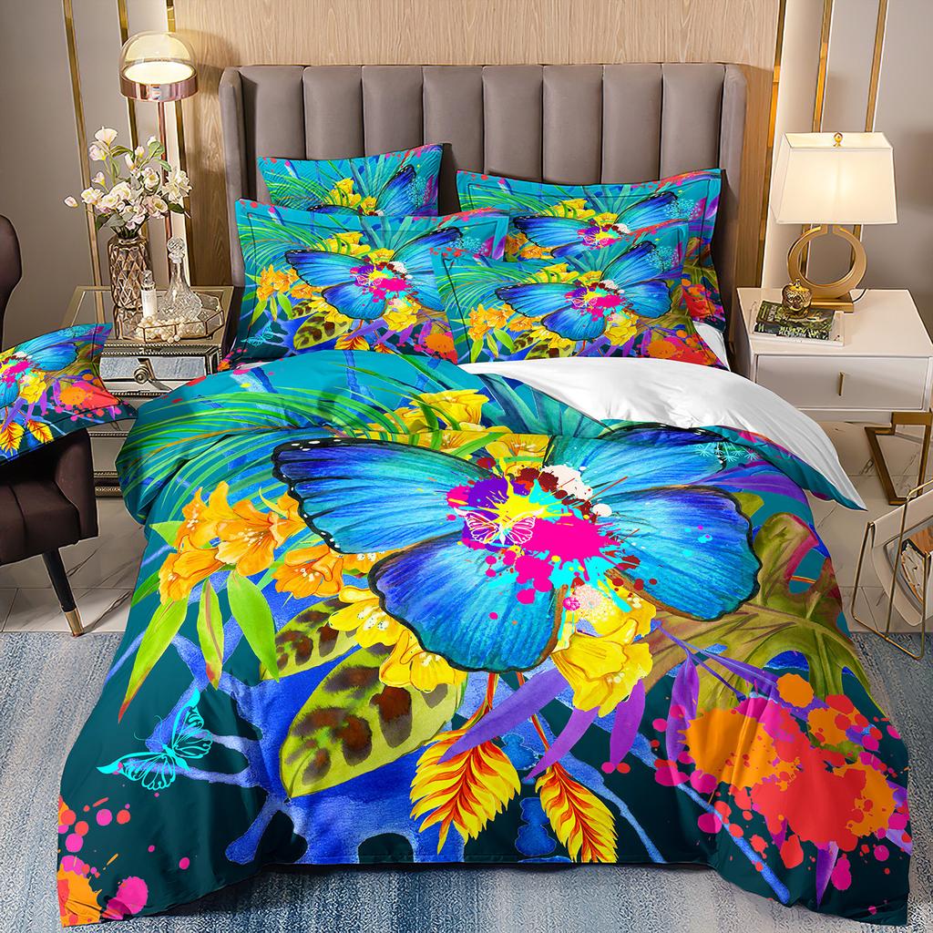 Покрывало из трех частей с цифровой 3D-печатью "Цветок бабочки"