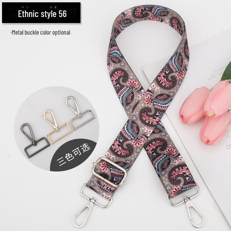 Регулируемый плечевой ремень с этническим принтом для женской сумки - многоцветный аксессуар