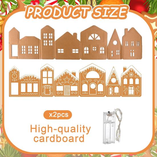 Рождественский пряничный домик, картонный набор, складной пряничный городок, декор для столешницы, фермерский дом, интерьерная центральная композиция