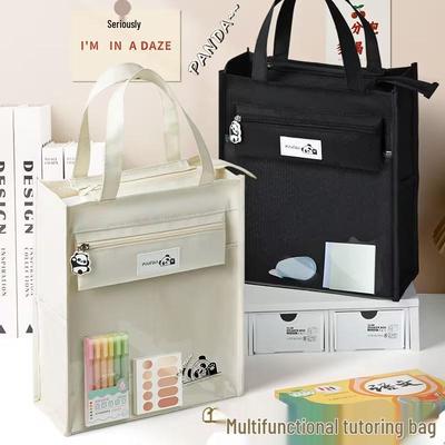 Сумка для репетиторства «Панда»: Прозрачная парусиновая сумка-книга для детей с очень большой вместимостью