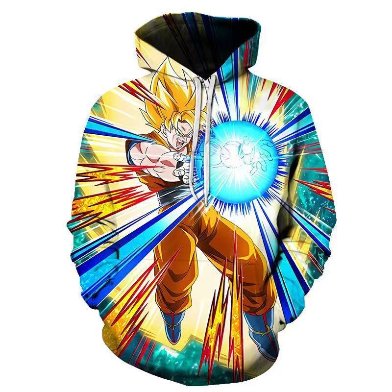 2024 Anime Dragon Ball Super Saiyan Goku Gohan Digital Printing Hoodie Hooded Sweatshirt for Men, Women, Adults and Children