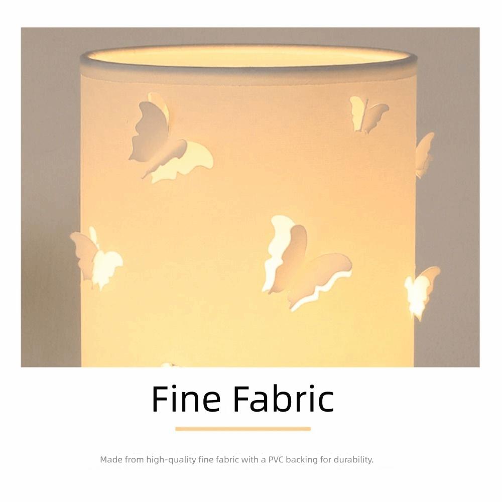 Solid Wood Wood Desk Light 3D Butterfly Decorative Fabric Table Lamp Modern LED Night Light Dorm