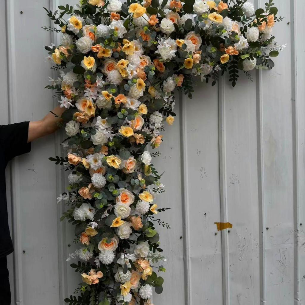 Треугольная шелковая цветочная композиция для свадебной арки для фона приема