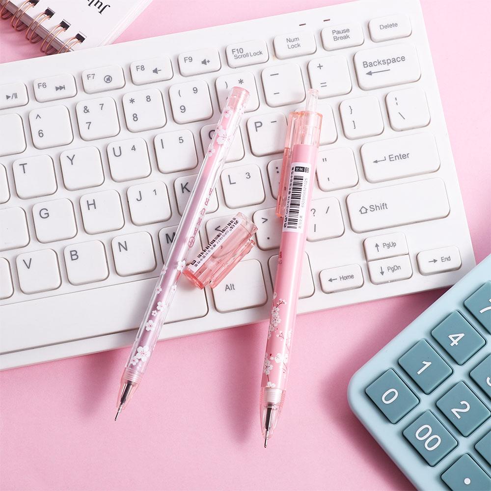 Школьные принадлежности корейские 0,5 мм черные студенческие подарочные гелевые ручки с рисунком сакуры, ручка для письма, ручка для подписи