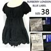 BLUE LABEL хлопковое кружевное короткое платье-блузка мини 38 M черное(Б/У)