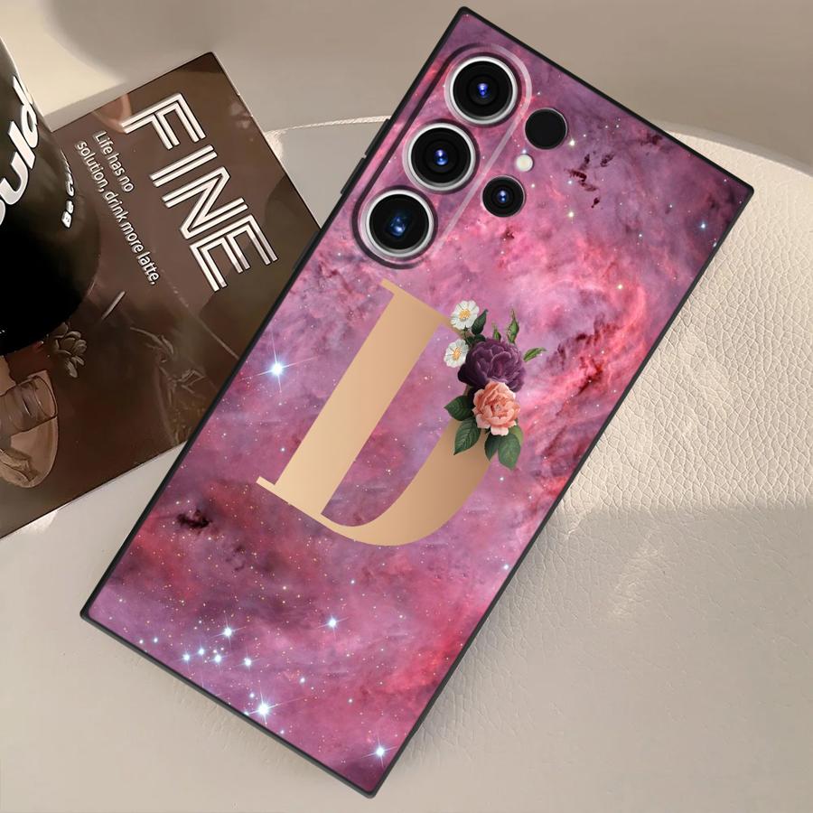 Цветок Название Буква C D Чехол для Samsung Galaxy S26 Ultra S10 S9 Note 20 8 9 10 S25 Plus S23 S24 S21 FE S20 Ultra Funda Телефон