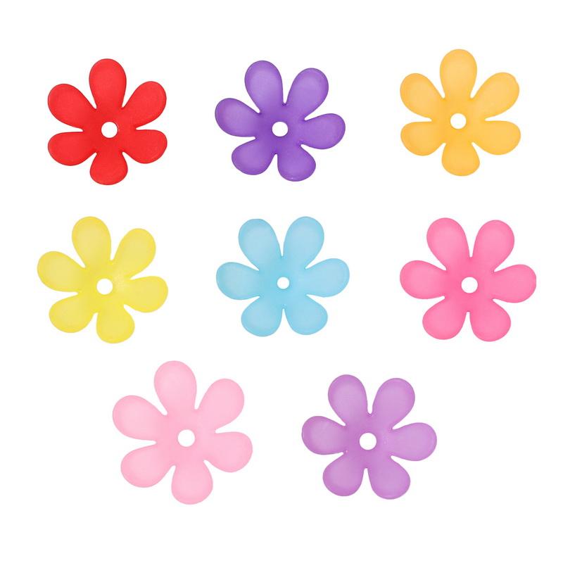 50 шт. акриловые бусины матовые однотонные шестилепестковые цветочные аксессуары для DIY ожерелье браслет серьги изготовление ювелирных изделий