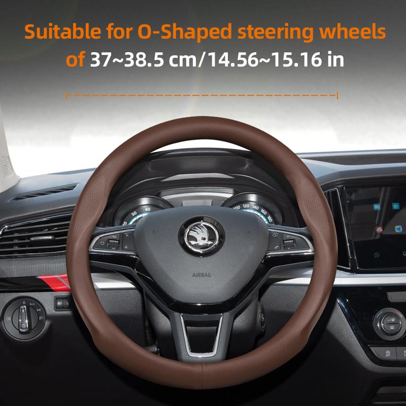 KTDJ9 Suitable for Skoda Ultra-Thin Breathable Leather Steering Wheel Cover Suitable for Octavia 2 3 A7 1 Superb Roomster A5