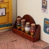 1/12 Dollhouse Mini Spice Bottle Seasoning Rack Wall Shelves Dollhouse Kitchen Furniture Decor Toys Dolls House Accessories