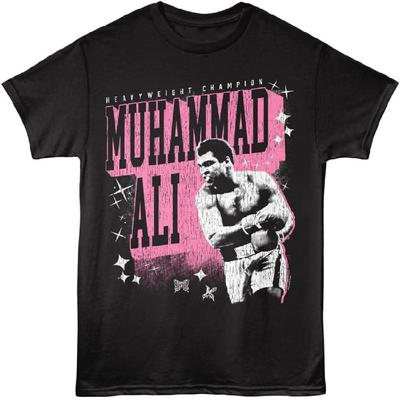 Футболка Мухаммед Али для мужчин и женщин The Greatest Champ Черная с графикой, с круглым вырезом, с коротким рукавом - Боксерские футболки