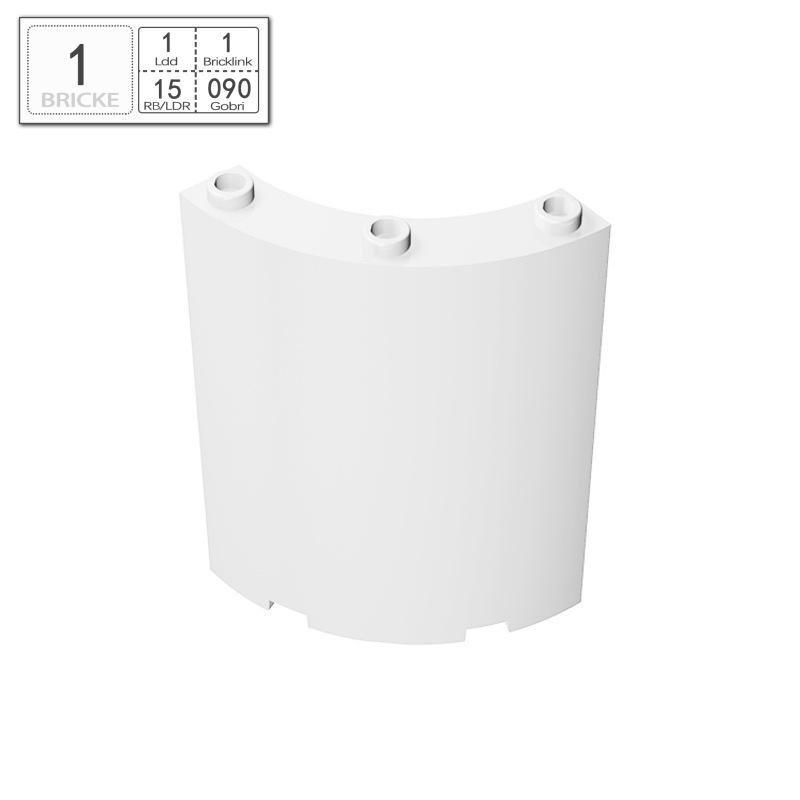 BRICKE Guest Brick Building Blocks: 4x4x6 Curved Wall Panel, Compatible with Lego 30562/46361 Small Particle Blocks