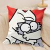 Cartoon Cute SSimons Cat Cushion Cover Silky Short Plush DoubleSided Printed Pillow Case for Sofa All Seasons Home Decor Gift