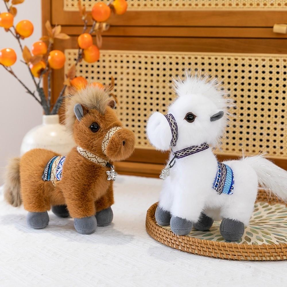 Miniature Pony Plush Toy 23cm Stuffed Horse Adorable Pony Doll  Zodiac Year of the Horse Gift