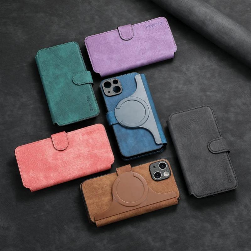 Для Magsafe Flip Leather Cover для iPhone 16 Pro Max 15 Plus 14Pro 13 12 11 Pro Max Съемный магнитный чехол-кошелек с держателем для карт