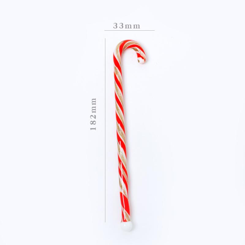 Creative Christmas Striped Glass Stir Sticks - Long Handle for Juice and Coffee