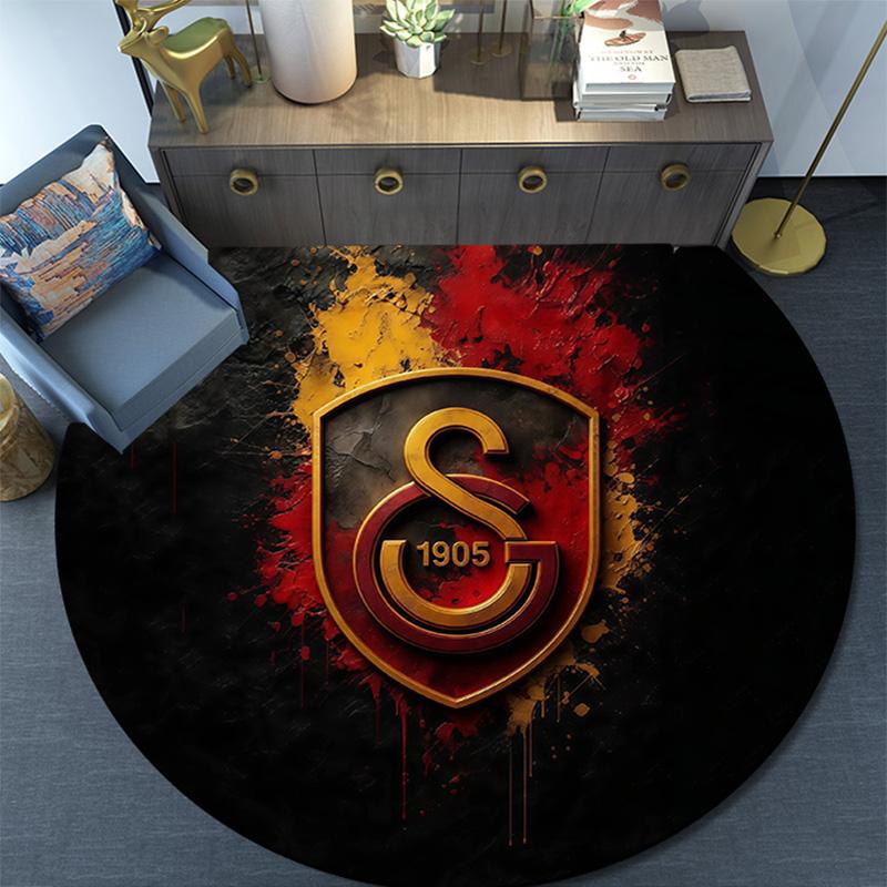 Galatasaray SK3 Round Area Rug,Carpet Rug for Living Room Bedroom Sofa Playroom Decor,Non-slip Floor Mat