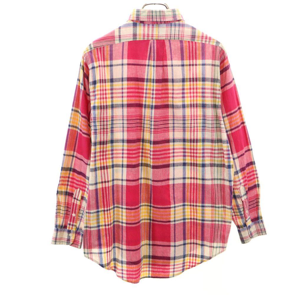 POLO COUNTRY 80-е 90-е Старая рубашка с длинным рукавом на пуговицах в клетку Мужская Б/У