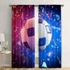 2Pcs Football Curtains Galaxy Soccer Ball Pattern Curtains For Bedroom Living Room Sports Theme Drapes Competitive Games Window