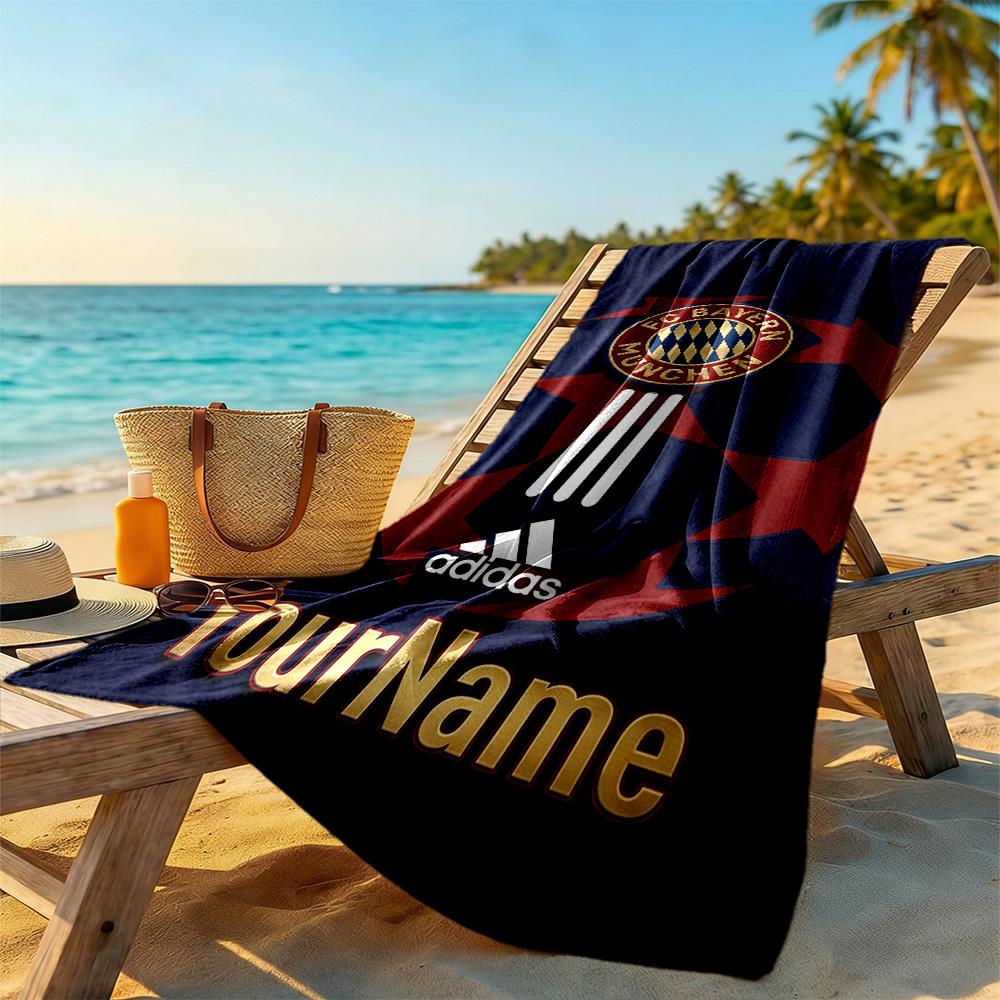 Bayern Munich Personalized Name Beach Towel High Absorbency & Quick-Dry