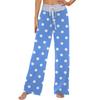 Women's Fashion Casual Comfortable Pajama Pants Printed Drawstring Wide Leg Pants