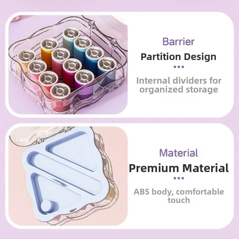 Portable Mini Sewing Box Set Partitioned Magnetic Needle Thread Box Hand Sewing Tool Kit Family