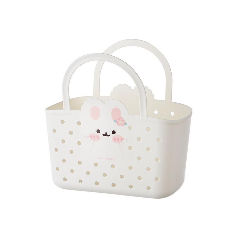 Soft Material Storage Basket Drainable Design Handheld Basket Bath Basket Dormitory Living