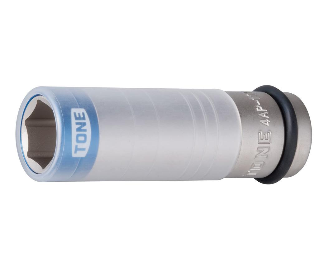 TONE Thin Foil Nut Socket for Impact with Protector Drive Angle Blue Width Across Flats 17mm 4AP-17N 12.7mm (1/2")