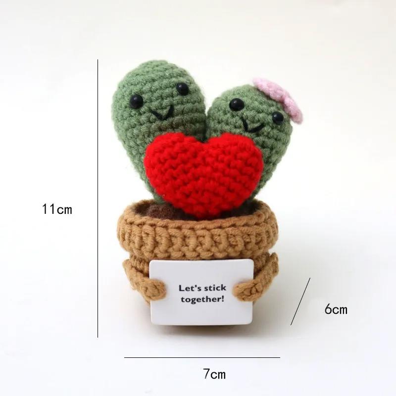 Mini Positive Potato Funny Avocado Duck Cute Knitted Crochet Doll with Card for Women Men Mom Dad Friend Birthday Cheer Up Gifts