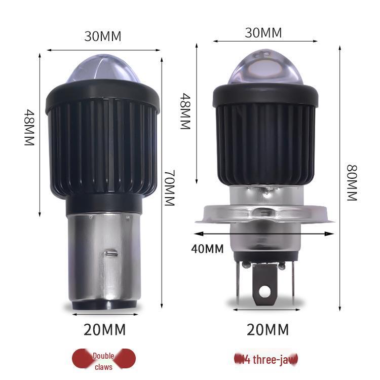 Super Bright LED Motorcycle Headlight for Electric Tricycle - Double Claw, High/Low Beam, Spotlight