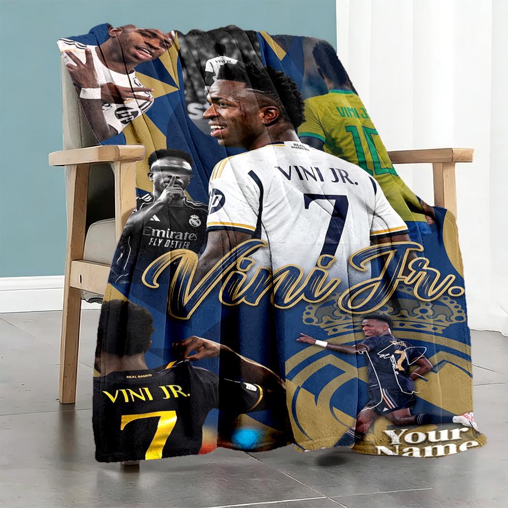 Vinicius Personalized Text Blanket Multipurpose Customizable Blanket Warmthful Decor Throw For Sofa Bedding Office Livingroom Four Seasons Universal