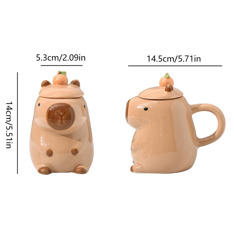 3D кружка капибара керамическая кружка для кофе мультяшная капибара парная чашка с ручкой и крышкой забавная чашка для чая подарок для девочек реквизит для фотосессии на вечеринке