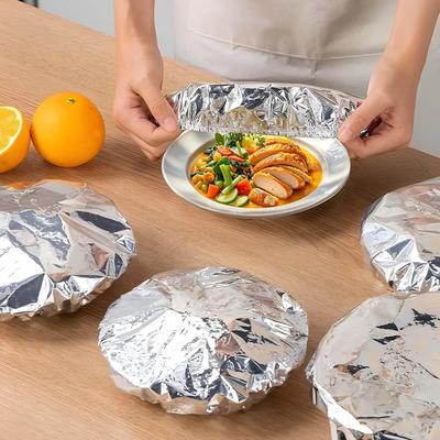 Растягивающиеся крышки из алюминиевой фольги для продуктов Изоляционные крышки для кухонной посуды Сохранение тепла Многоразовые Подходят для тарелок
