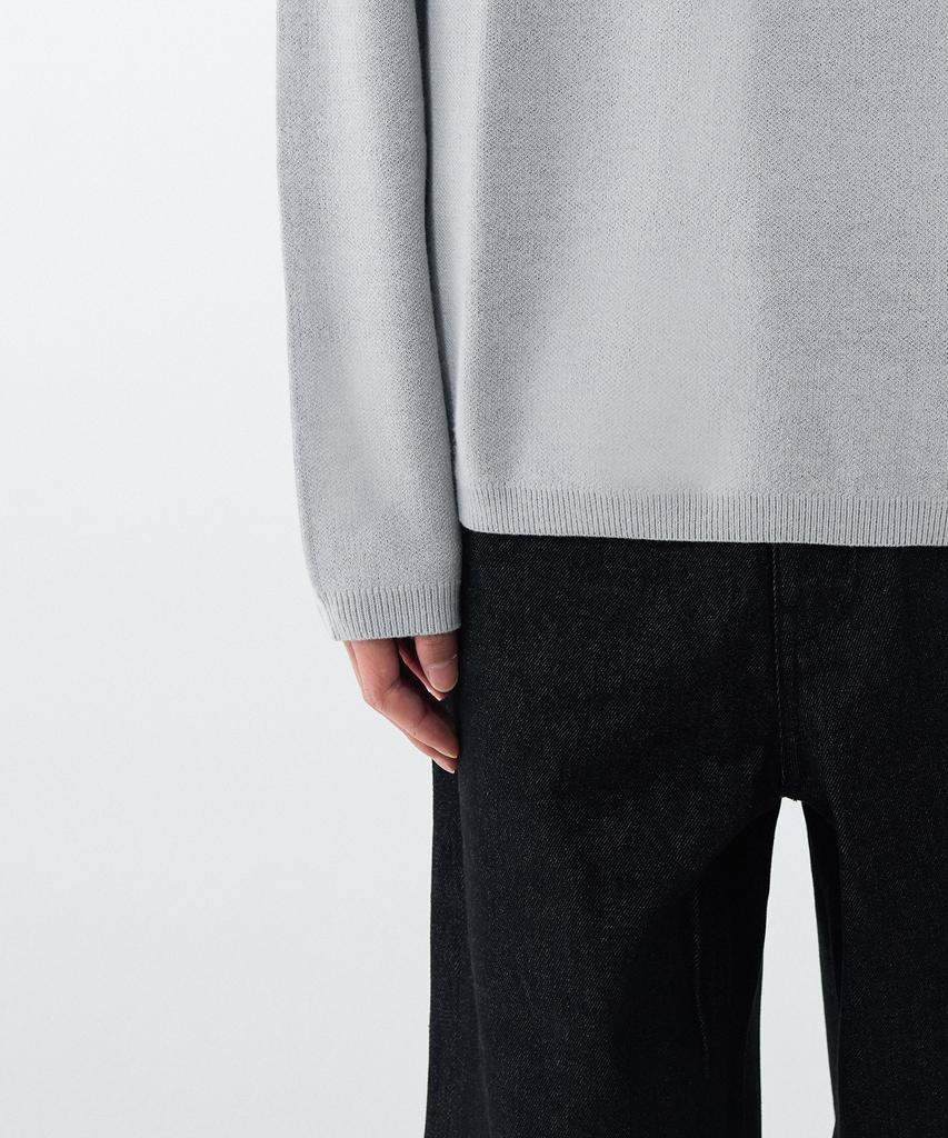 MUSINSA STANDARD Minimal Crew Neck Knit [Light Gray]