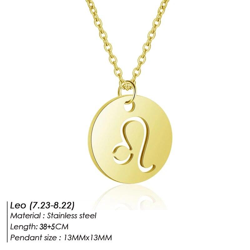 Женское ожерелье eManco 12, гороскоп, знак зодиака золотого цвета, Овен, Лев, 12 созвездий, детские рождественские подарки