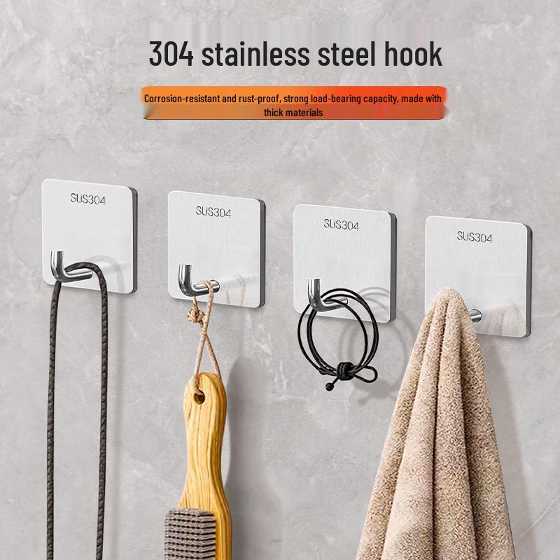 Настенный крючок из нержавеющей стали без сверления для ванной и кухни, несущий, для использования за дверью