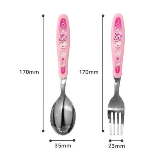 Leburn Domestic Sweet and Sour Catch Tiniping Spoon + Fork + Proofing Chopsticks + Case Set Ha Chouping, a Popular Character In Korea