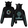 Genshin Impact Printed Cat Ear Hoodie Women Long Sleeve Short Shirts Women Casual Streetwear Crop Tops