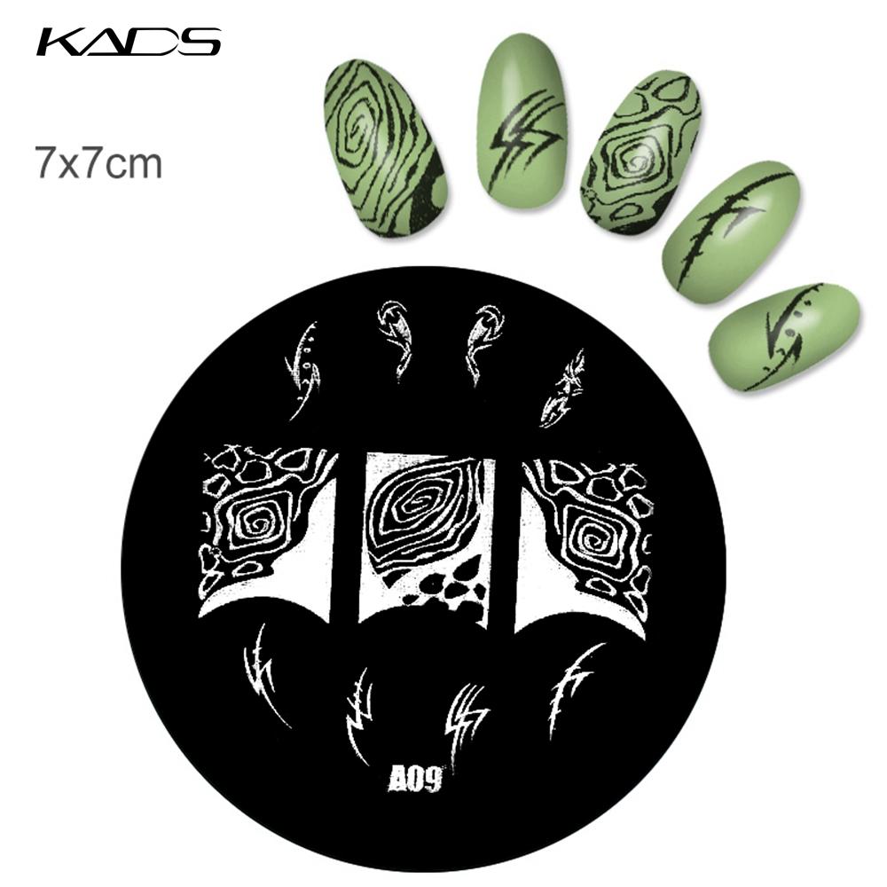 kads 1PC Round Stainless Steel Nail Art Nail Stamping Plates Manicure Stamp DIY for Nail Templates Classic Series Tools